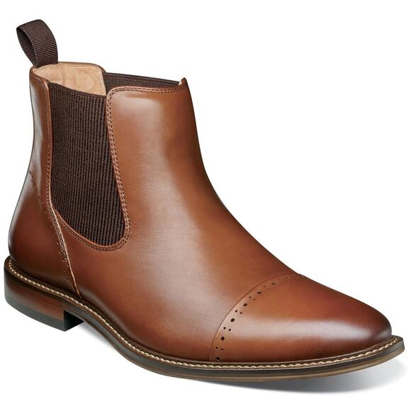 Stacy Adams Men Maury Slip On Cap Toe Chelsea Boots Size US 9M Chocolate Brown main image 6